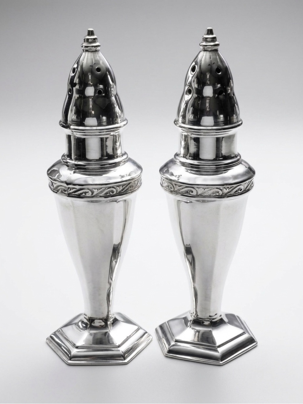 Vintage Silver Plated Salt & Pepper Shakers by LaFrance (Model 804)